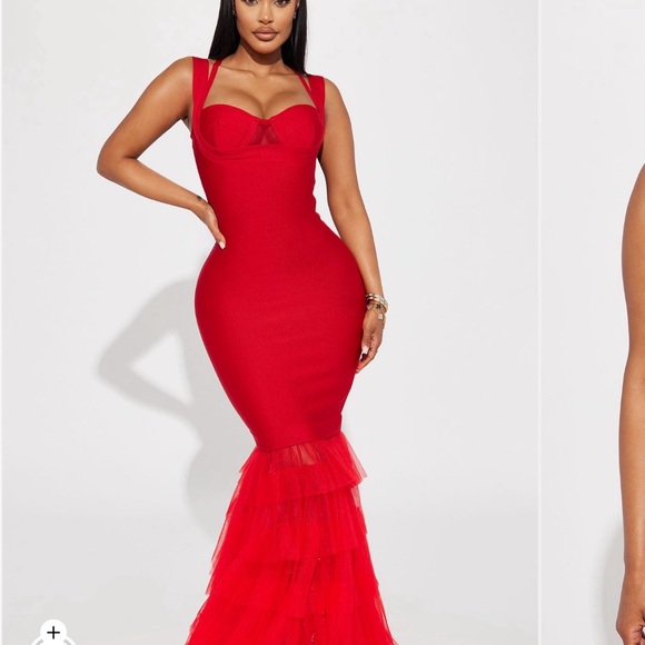 Fashion Nova Fiery Red Prom Dress - Picture 1 of 2